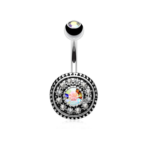 Iridescent Vintage Shield Belly Ring
