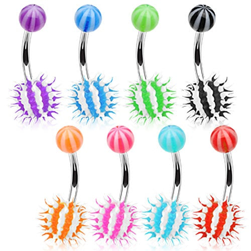 Silicone Spikey Koosh Ball Belly Ring