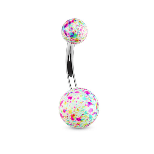 White Splatter Belly Ring