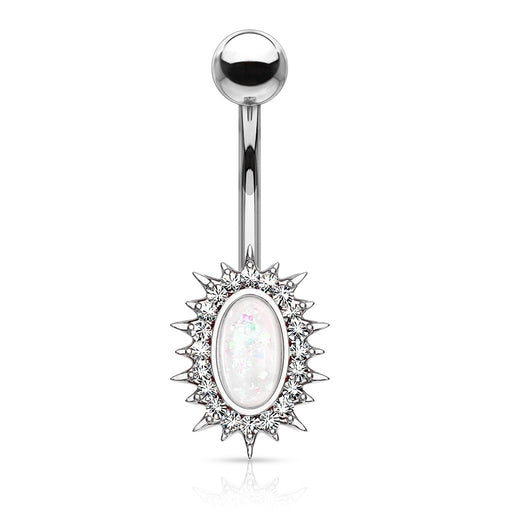 Sunburst Opal Belly Ring