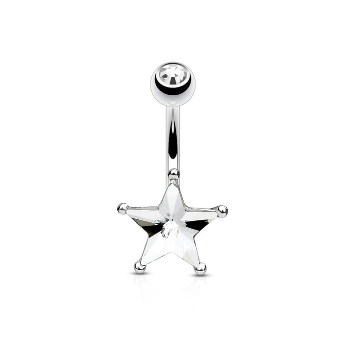 Star Solitaire Belly Ring