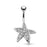 Paved Gem Starfish Belly Button Ring
