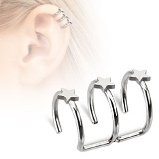 Triple Stars Cartilage Earring - Fake