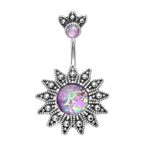 Antique Opal Sunburst Belly Ring
