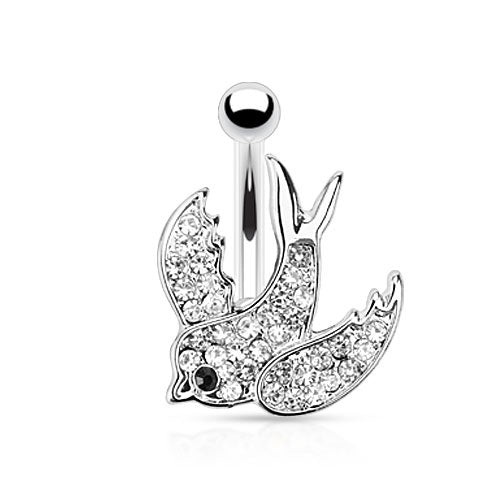 Clear Swallow Belly Ring