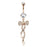 Swirling Ribbon with Paved Gems Belly Ring