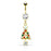 Paved Christmas Tree Belly Ring
