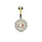 Gold Triple Tiered Crystal Belly Ring