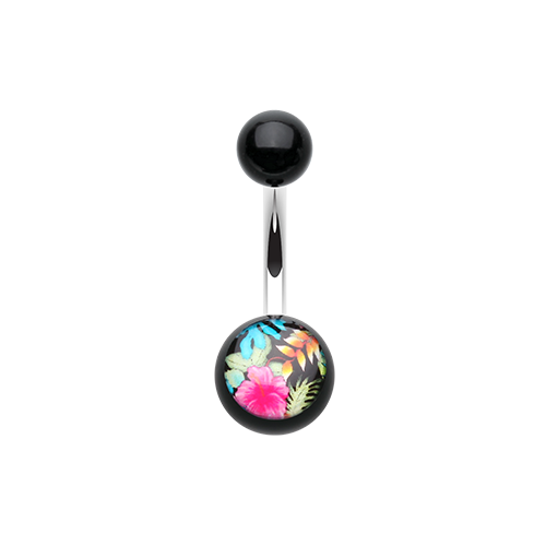 Acrylic Tropical Belly Ring Belly Bars & Belly Button Rings — Belly Bling