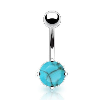 Turquoise Semi Precious Stone Belly Ring