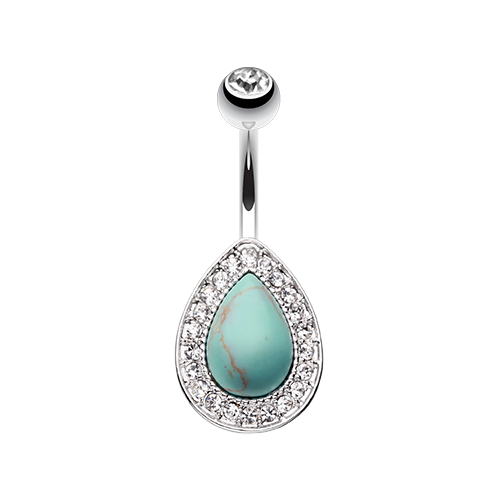 Turquoise Multi Gem Belly Ring