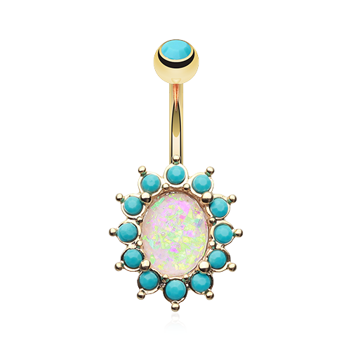 Turquoise Opal Belly Ring