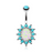 Turquoise Opal Belly Ring Silver
