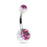 Ultra Glitter Belly Ring Clear