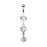 Vintage Style CZ Belly Ring - Clear