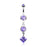 Vintage Style CZ Belly Ring - Purple