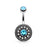 Multi Paved Vintage Shield Belly Ring