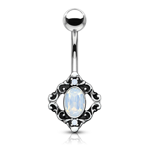 White Opalite Belly Ring