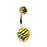 Zebra Print Belly Button Ring - Yellow